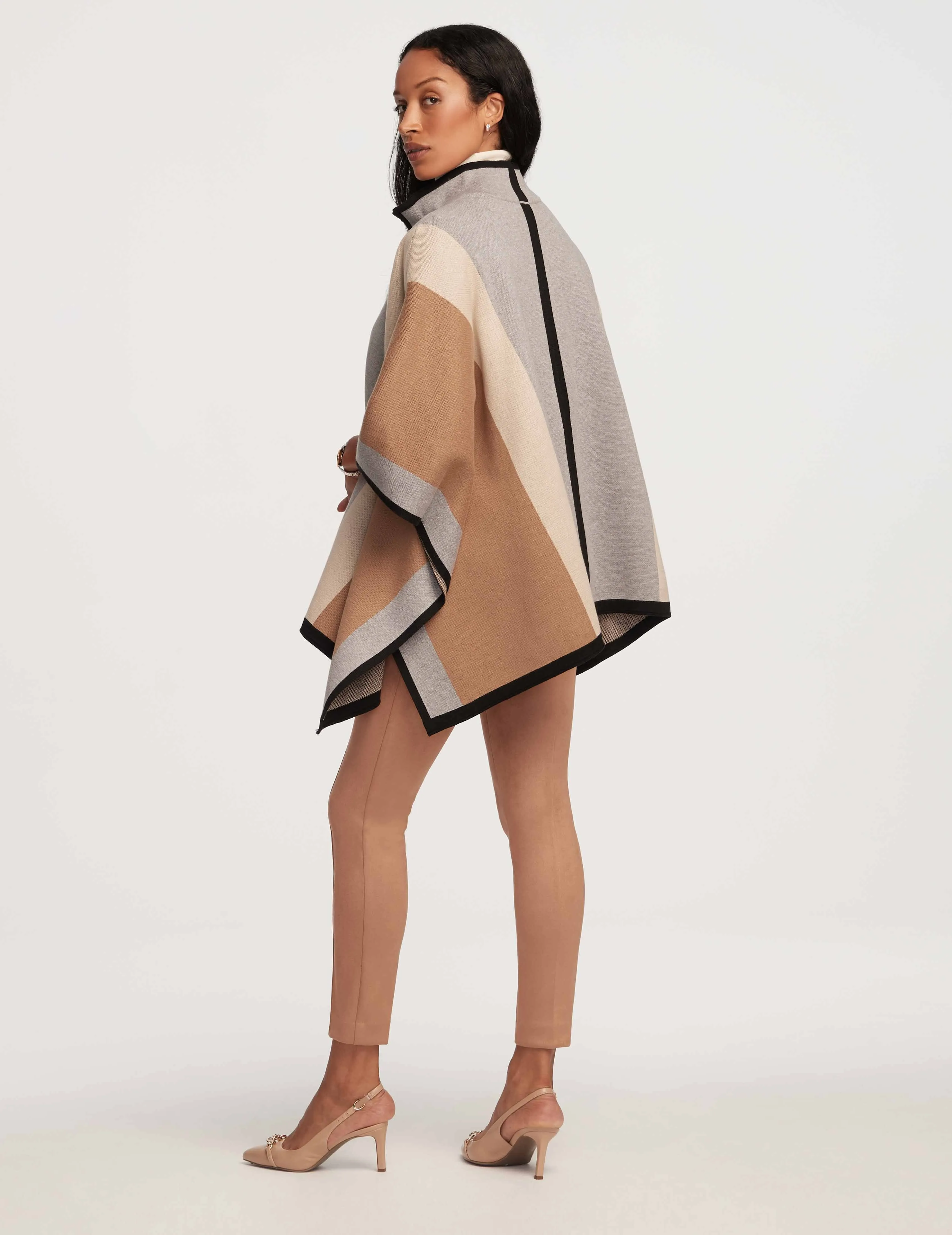 Petite Vertical Stripe Zip Front Cape - Sale sold by Anne Klein product image thumbnail 2