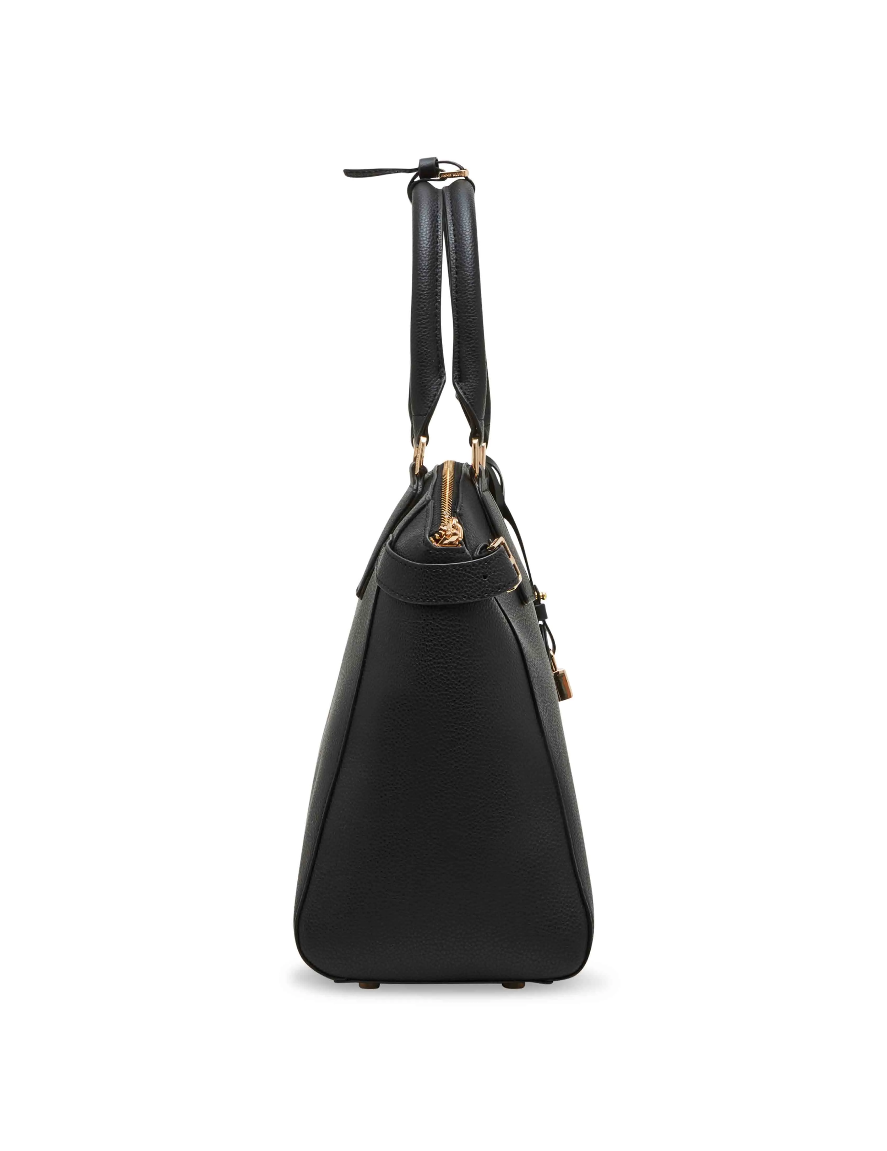 Belted curved satchel with convertible strap sold by Anne Klein product image thumbnail 4