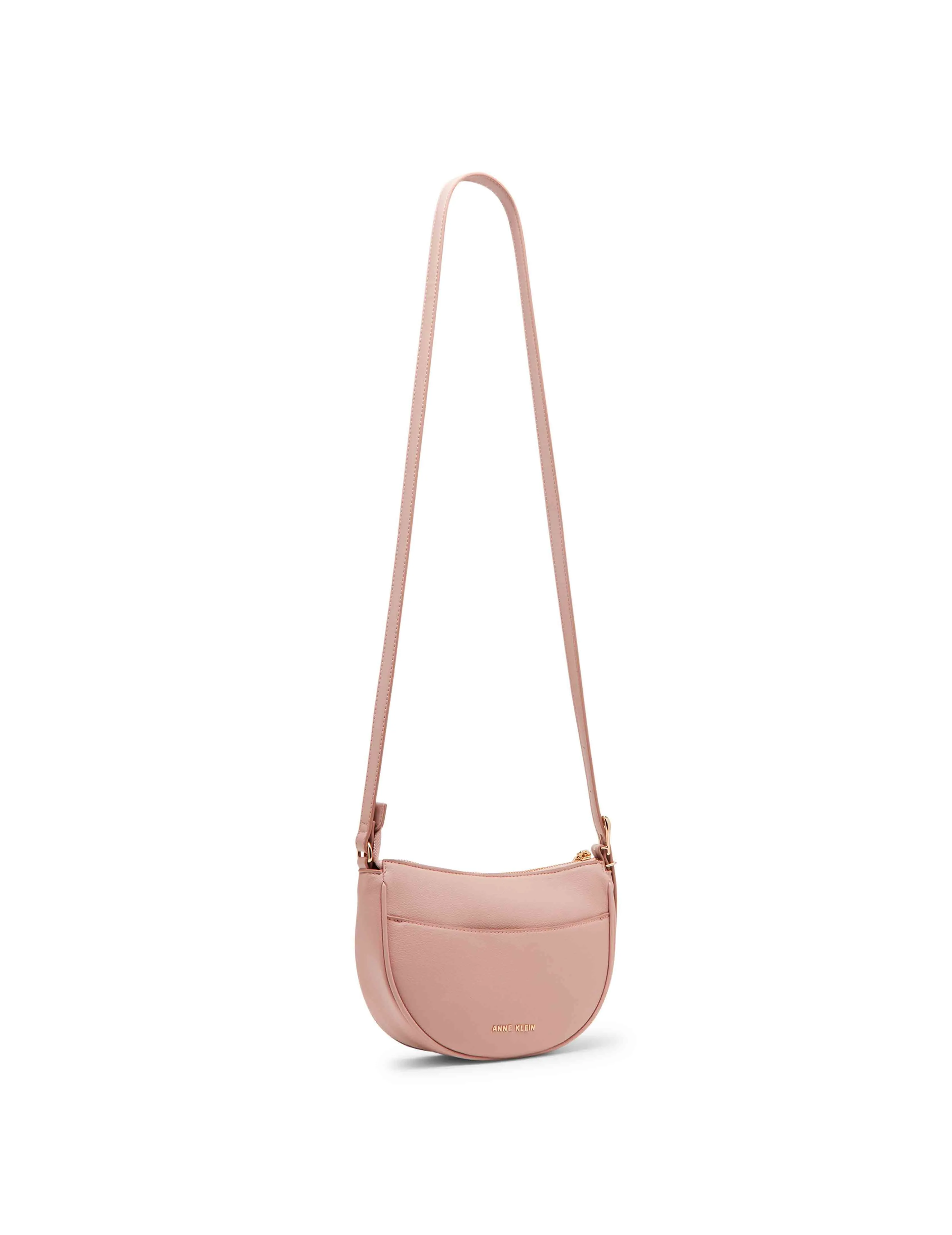 Sculpted buckle half moon crossbody sold by Anne Klein product image thumbnail 2