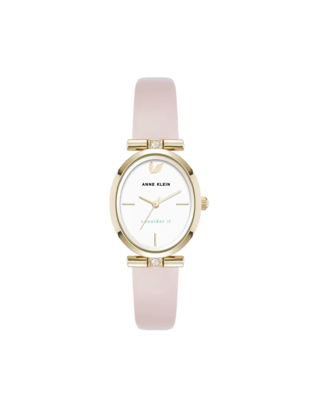 Consider It Oval Case Leather Watch sold by Anne Klein