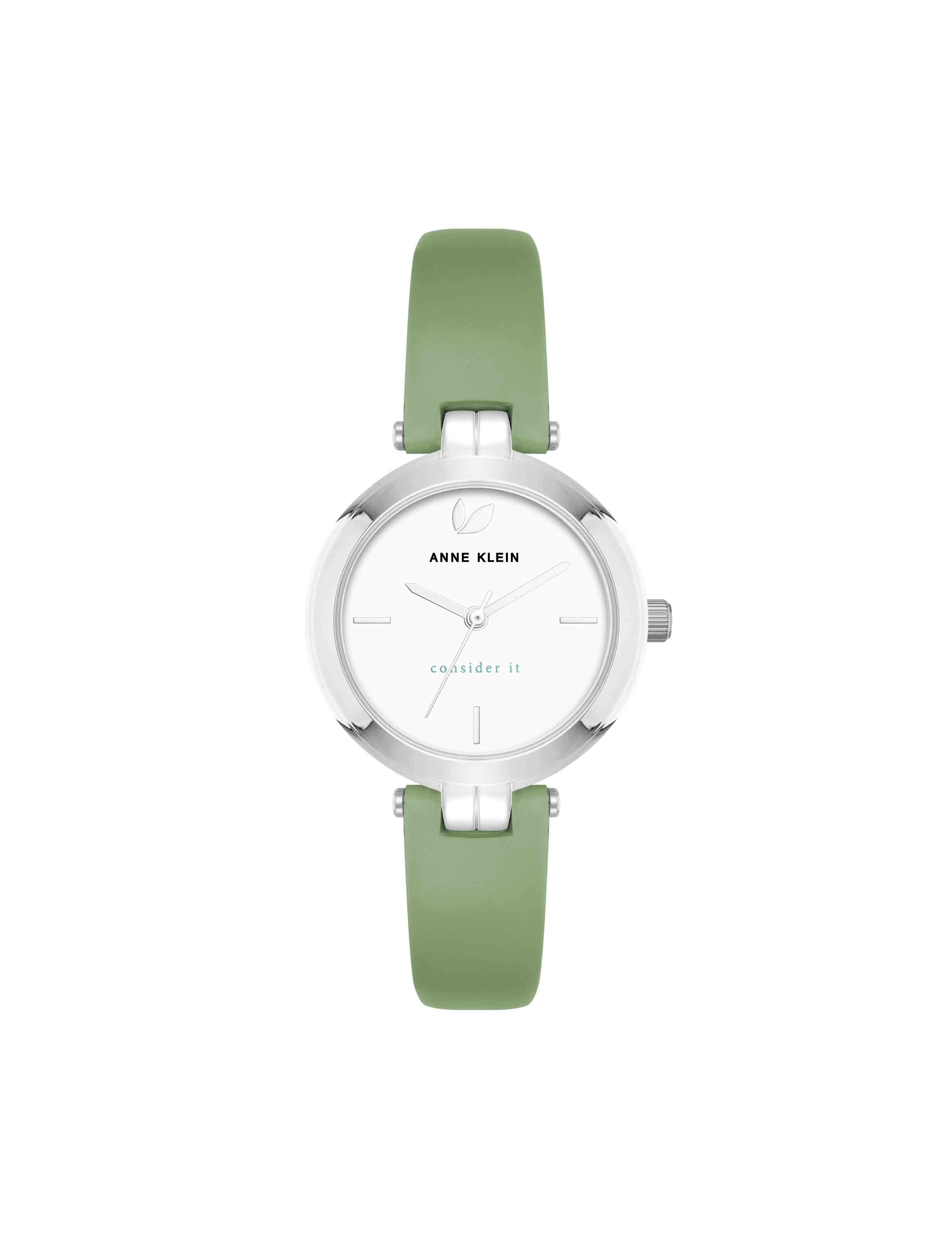 Consider It Round Sustainable Leather Band Watch sold by Anne Klein