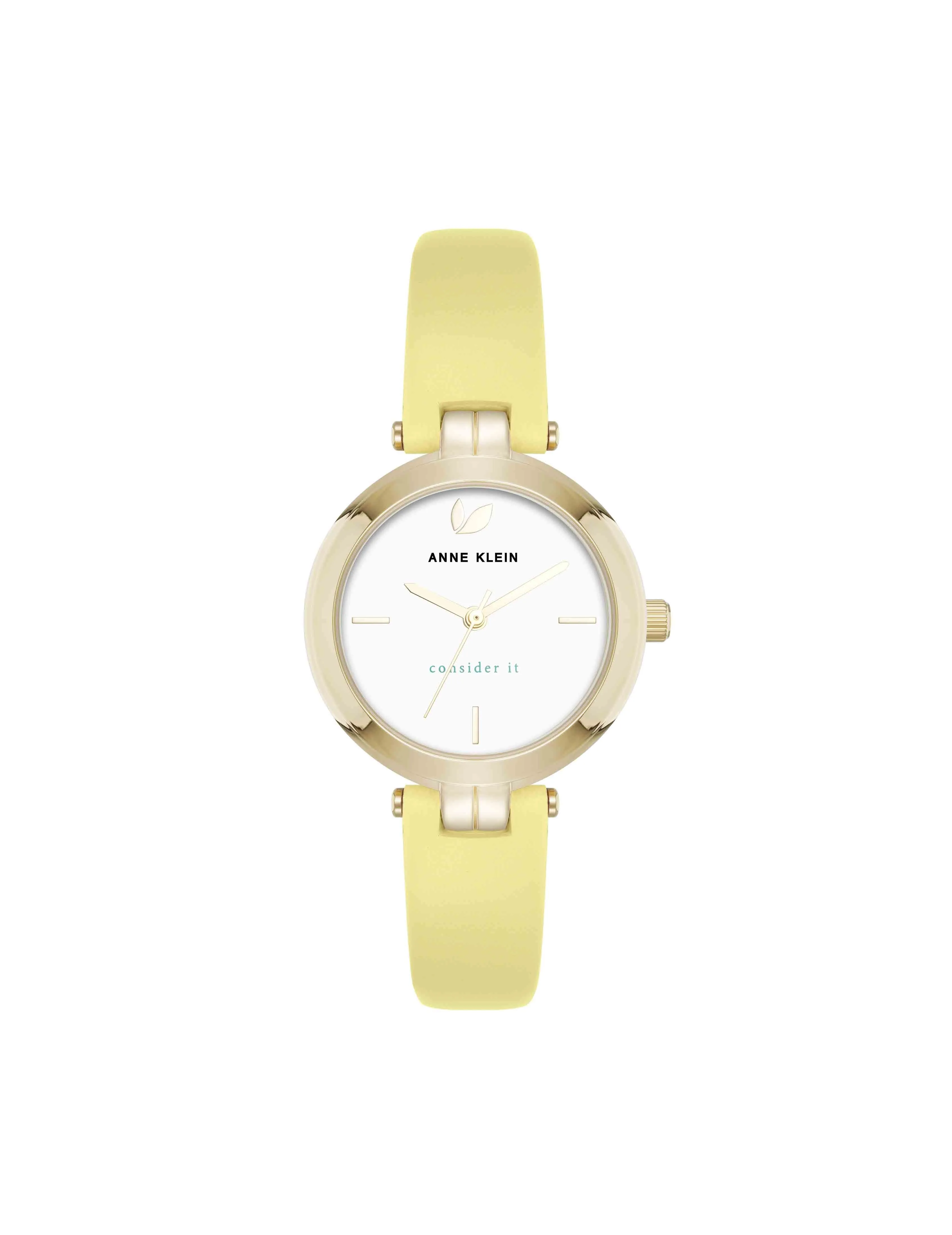 Consider It Round Sustainable Leather Band Watch sold by Anne Klein