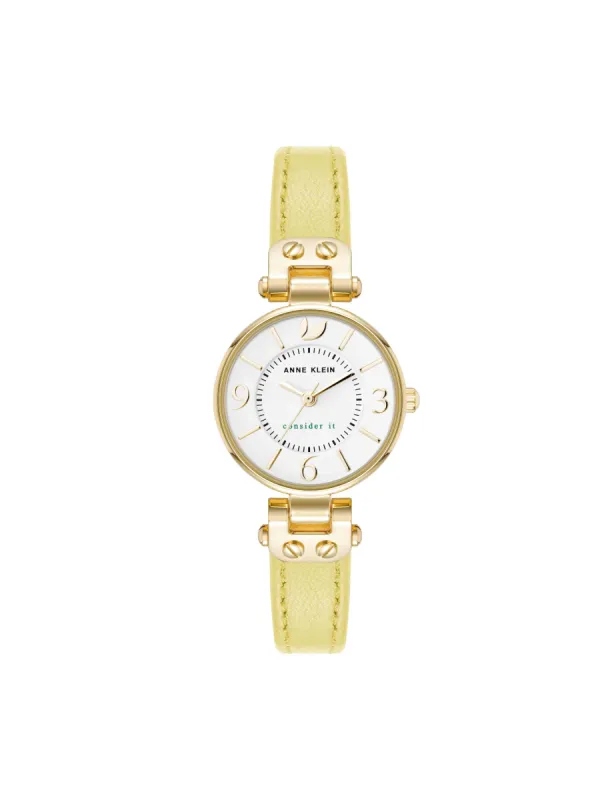 Consider It Sustainable Leather Strap Watch sold by Anne Klein