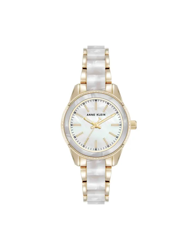 Pearlescent Acetate Link Bracelet Watch sold by Anne Klein