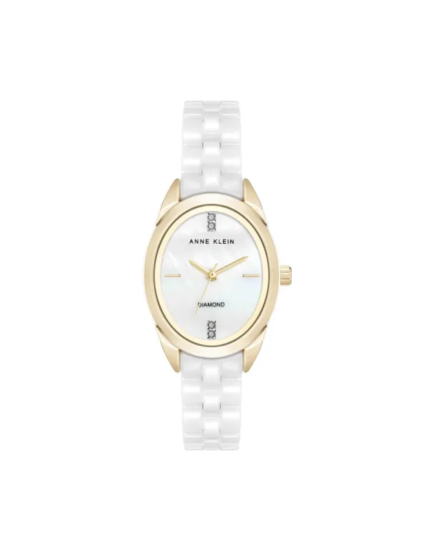 Oval Ceramic Diamond Dial Bracelet  Watch sold by Anne Klein