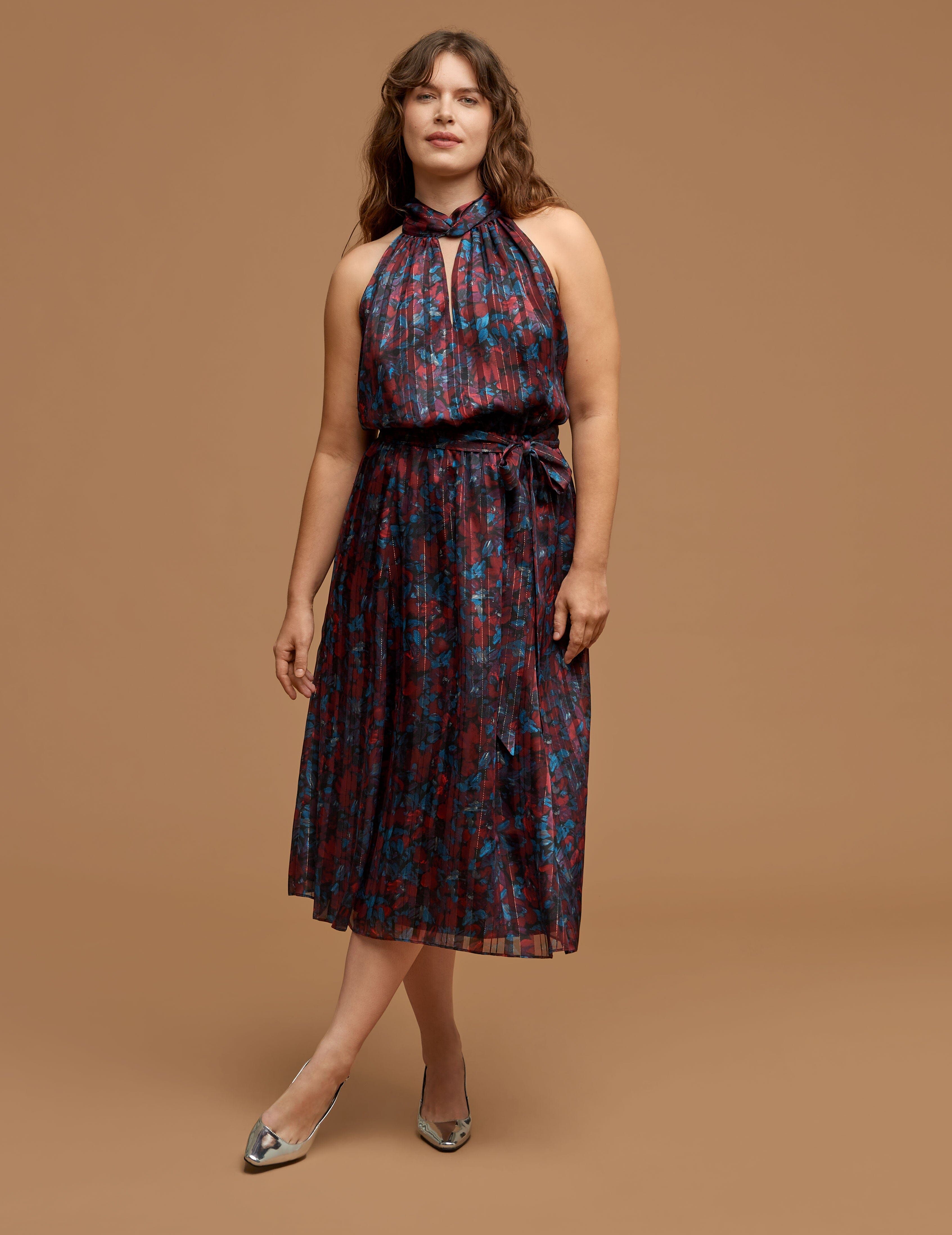 Plus Size Twist Neck Halter Midi sold by Anne Klein