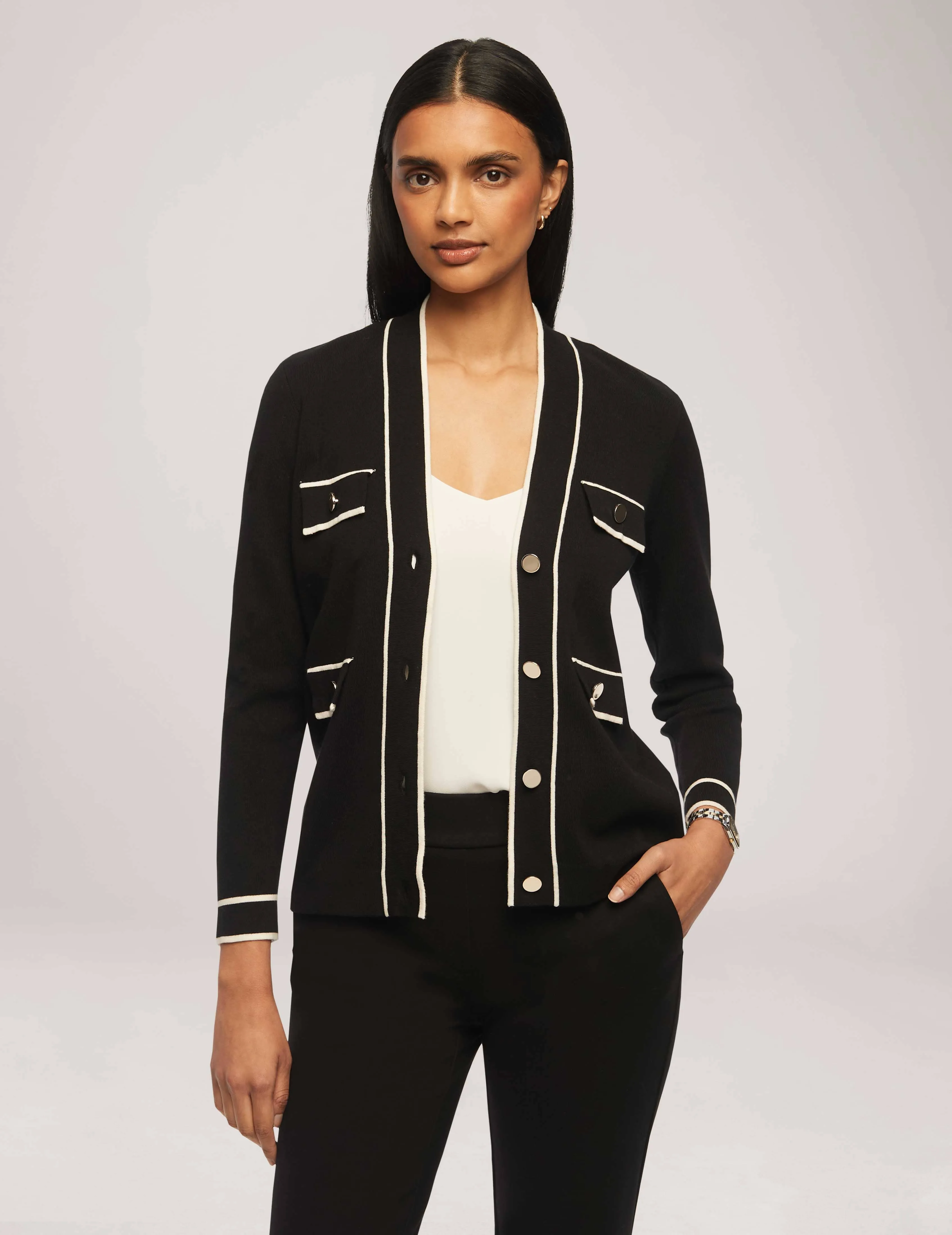 Cardigan With Tipped Pockets- Sale sold by Anne Klein product image thumbnail 2