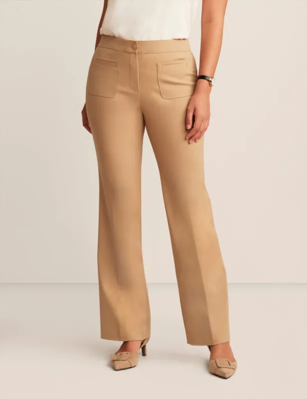 Fly Front High Rise Wide Leg Pant sold by Anne Klein
