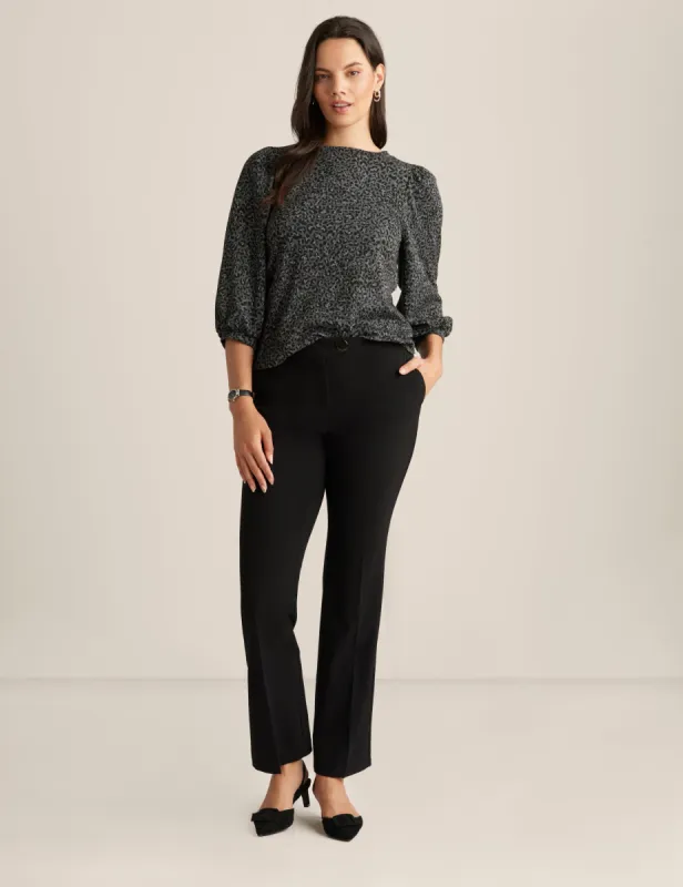 Animal Jacquard Balloon Sleeve Top - Sale sold by Anne Klein