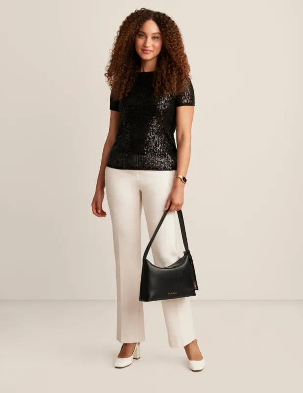 Sequin Mesh Short Sleeve Tee - Sale sold by Anne Klein