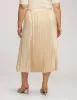Plus Size Satin Crepe Pull On Pleated Skirt - Sale sold by Anne Klein