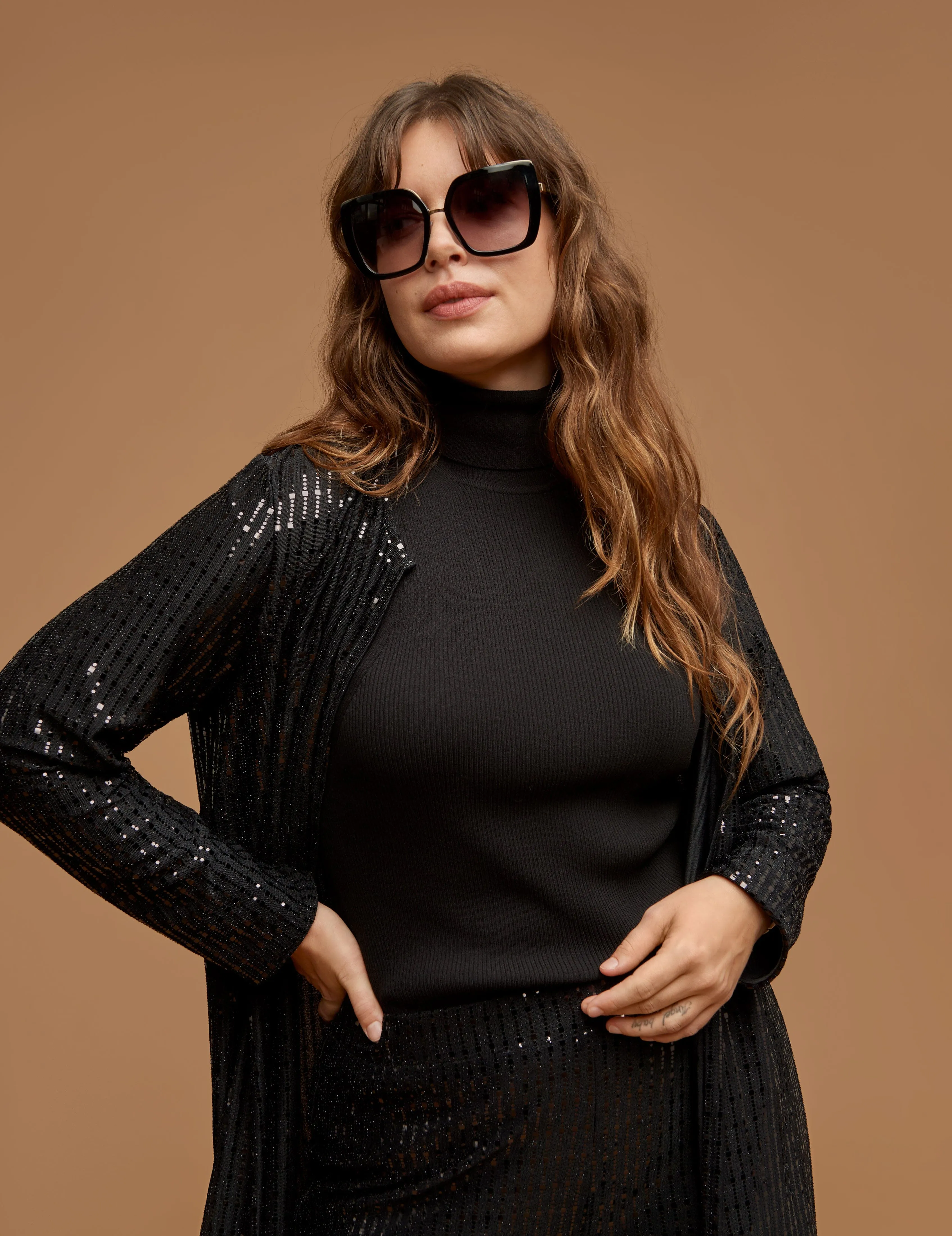 Plus Size Linear Shine Duster - Sale sold by Anne Klein product image thumbnail 3