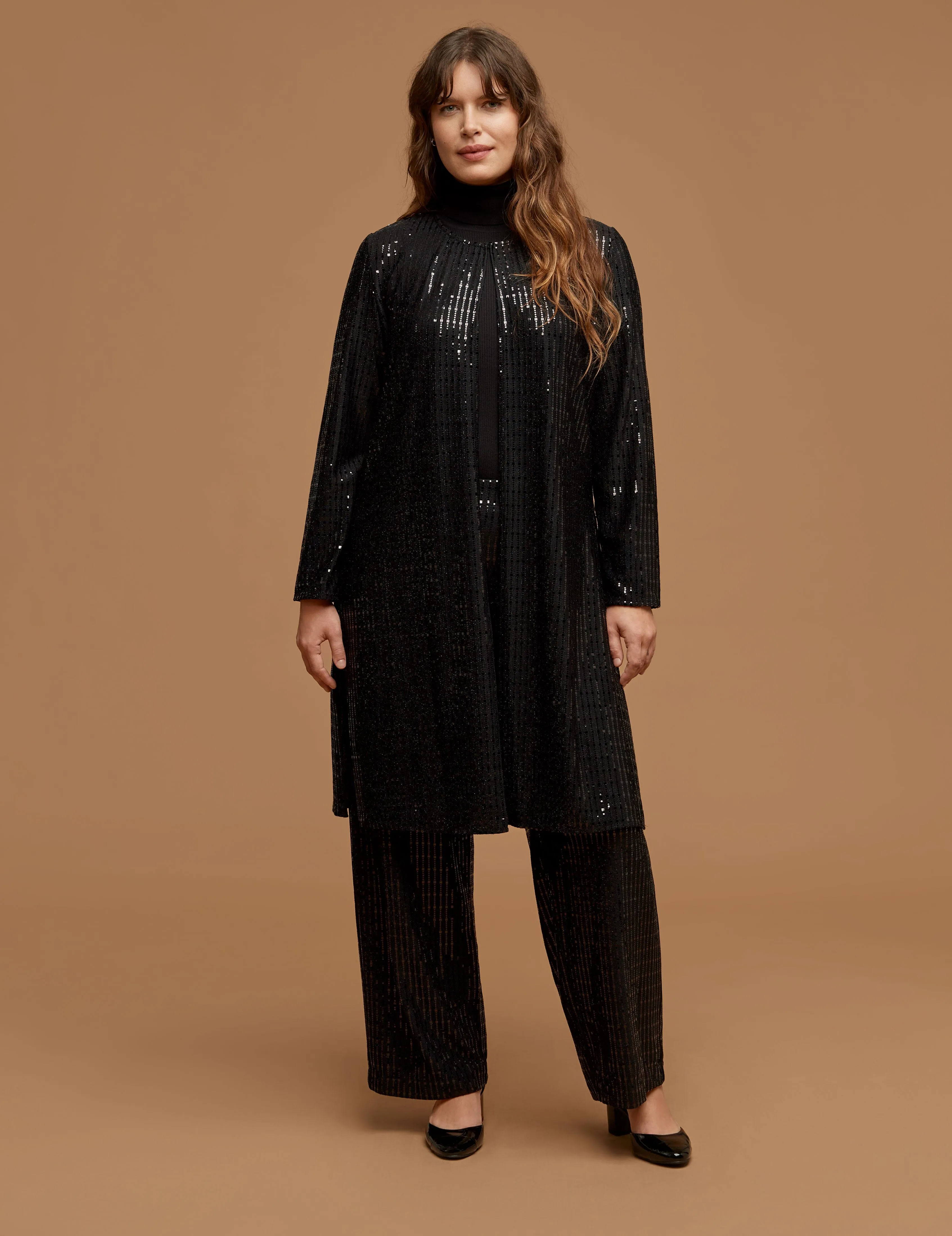 Plus Size Linear Shine Duster - Sale sold by Anne Klein