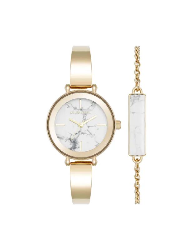 Round Gemstone Bangle Watch Set sold by Anne Klein