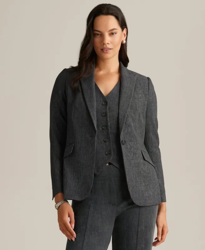 Crossdye Stretch One Button Jacket - Sale sold by Anne Klein