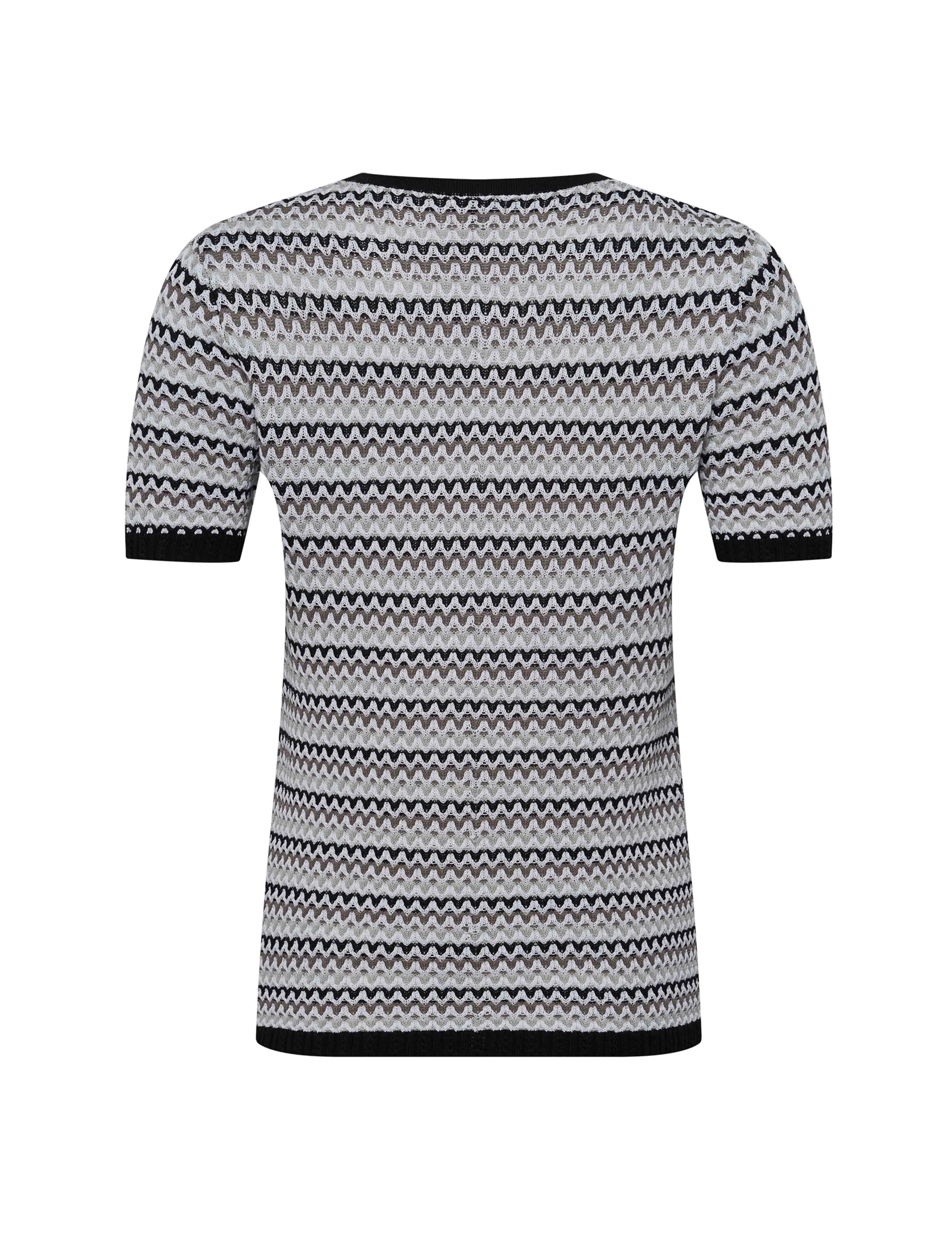 Plus Stripe Stitch Sleeve Crew Neck Top sold by Anne Klein product image thumbnail 2