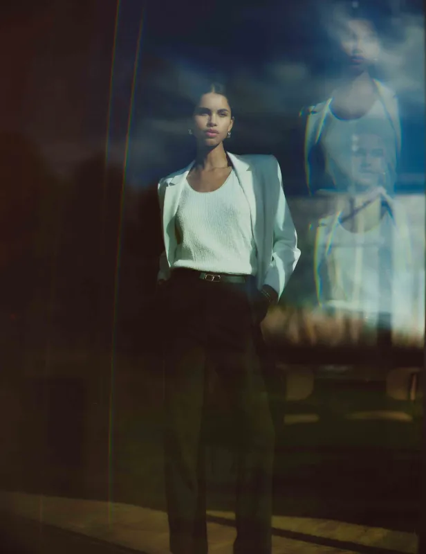 High Rise Pleated Wide Leg Pant sold by Anne Klein