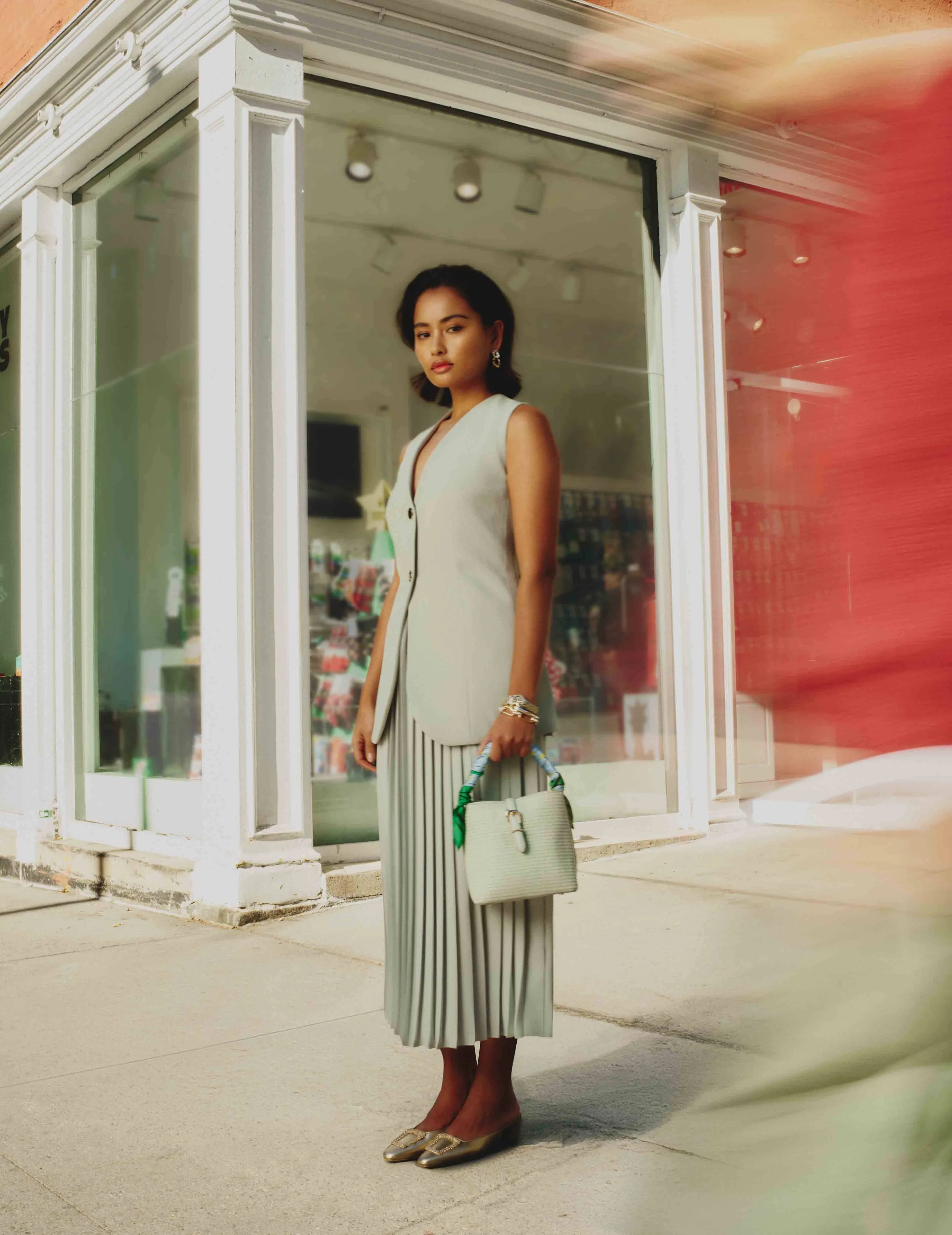 Pull on Pleated Skirt sold by Anne Klein