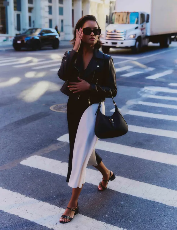 Colorblock Bias Midi Skirt sold by Anne Klein