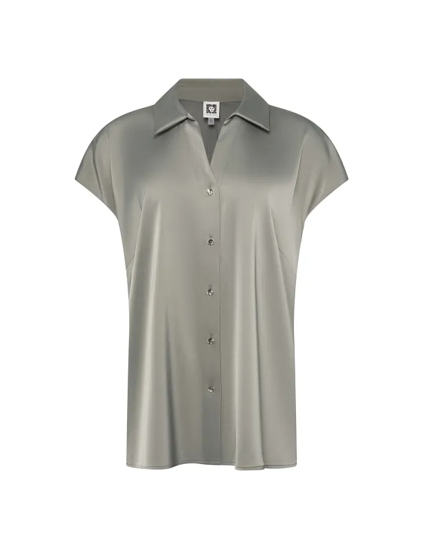 Button Front Drop Shoulder Shirt sold by Anne Klein
