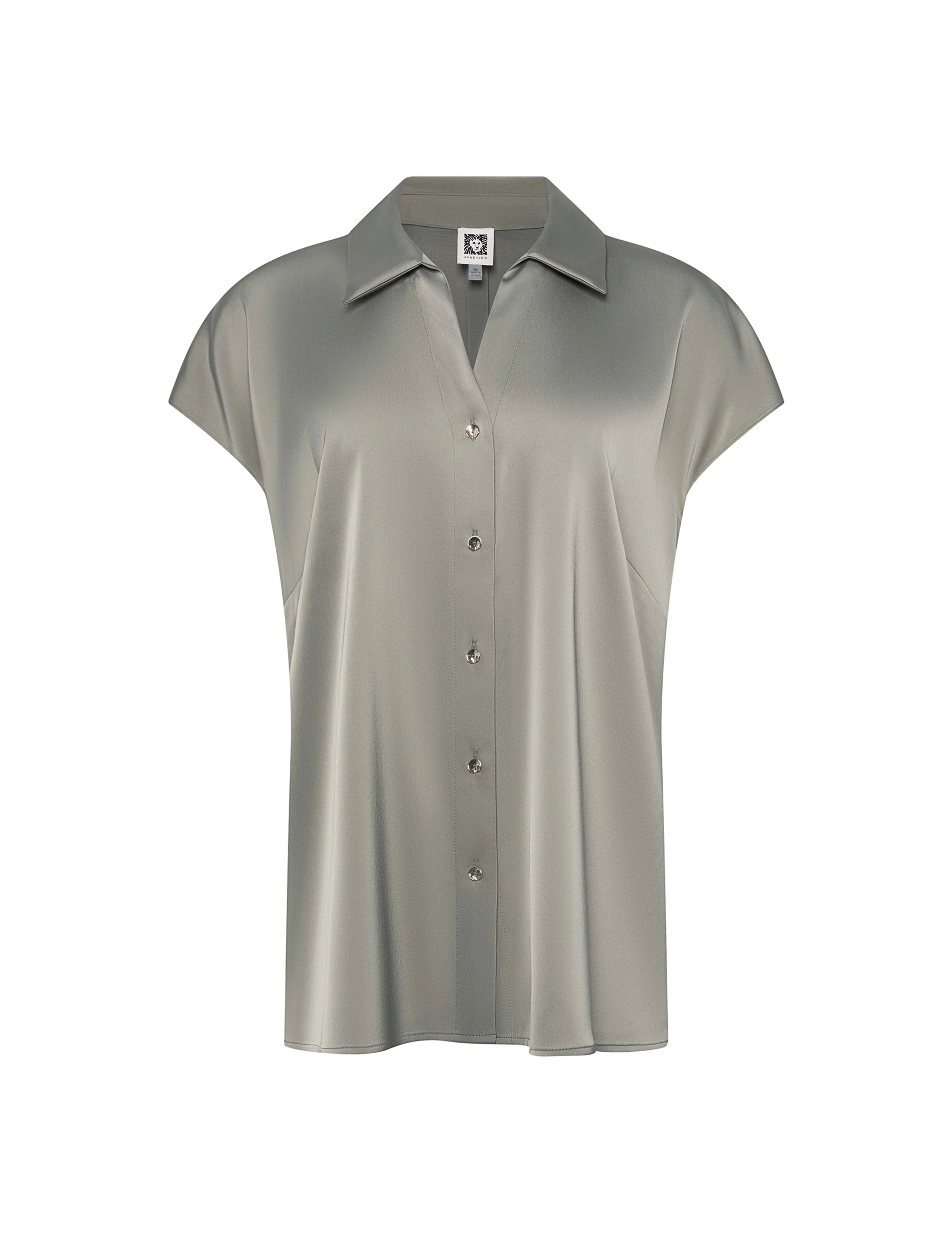 Plus Button Front Drop Shoulder Shirt sold by Anne Klein