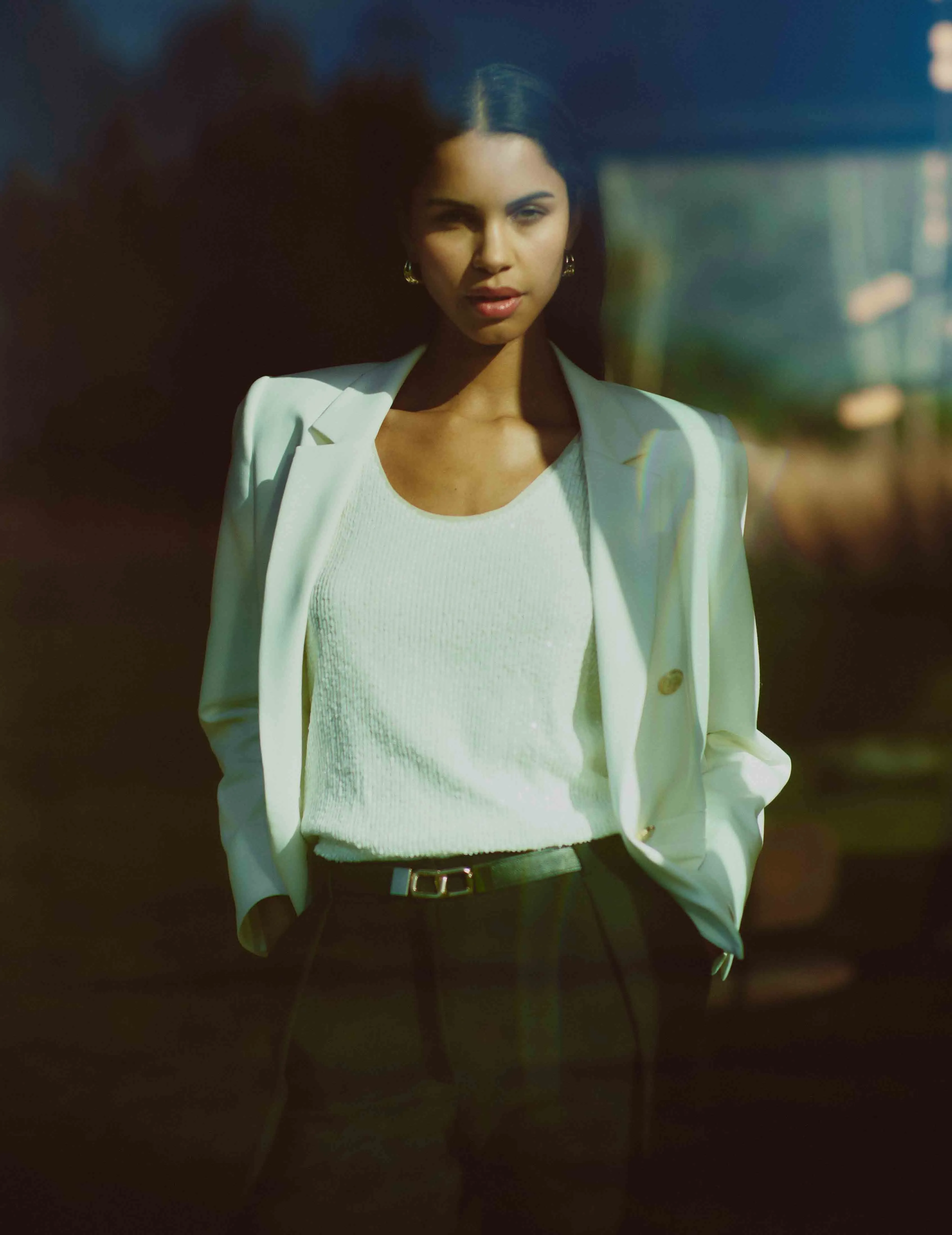 Sequin Mesh Scoop Tank sold by Anne Klein