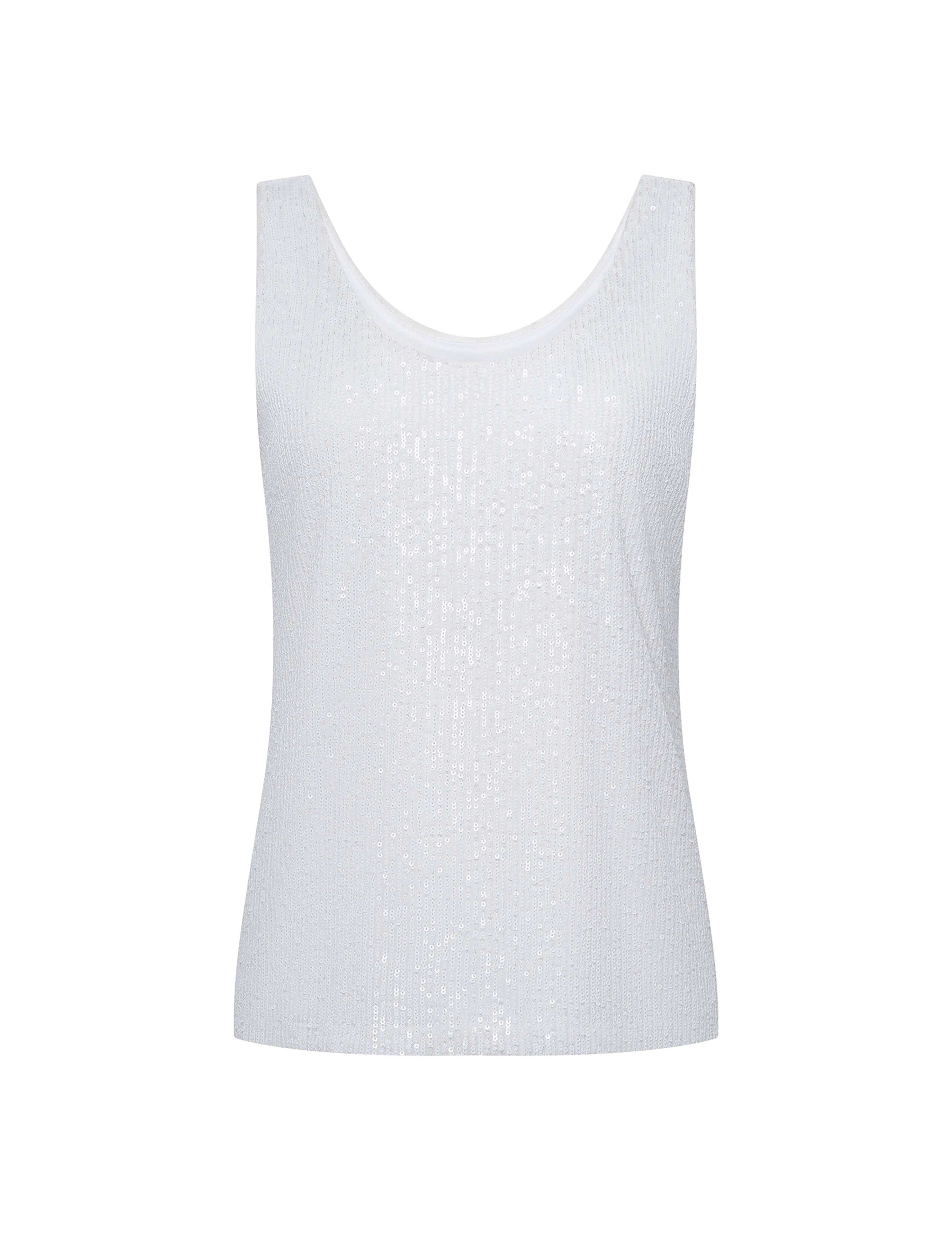 Petite Sequin Mesh Scoop Tank sold by Anne Klein