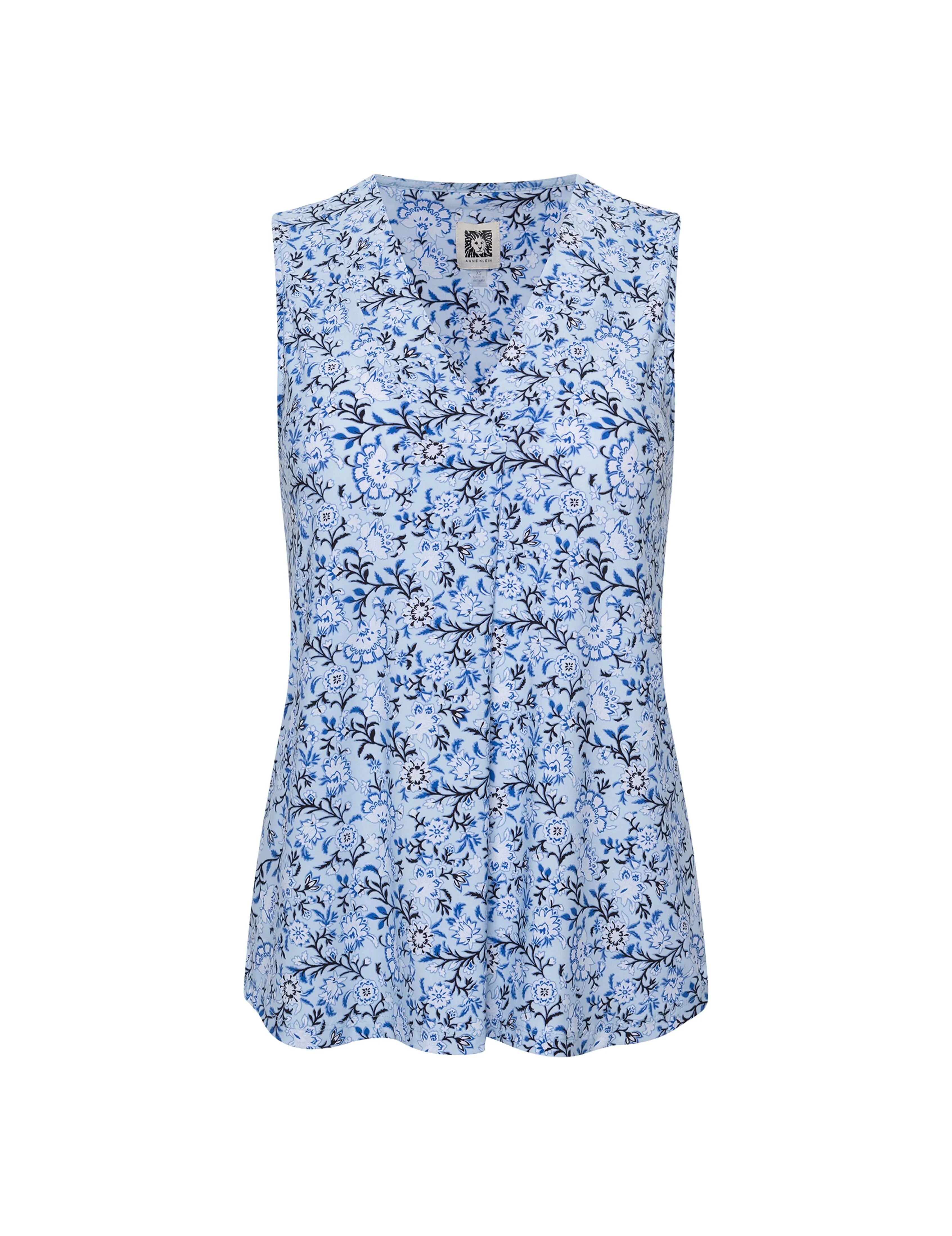 Printed Ity Pleat Front Shell sold by Anne Klein