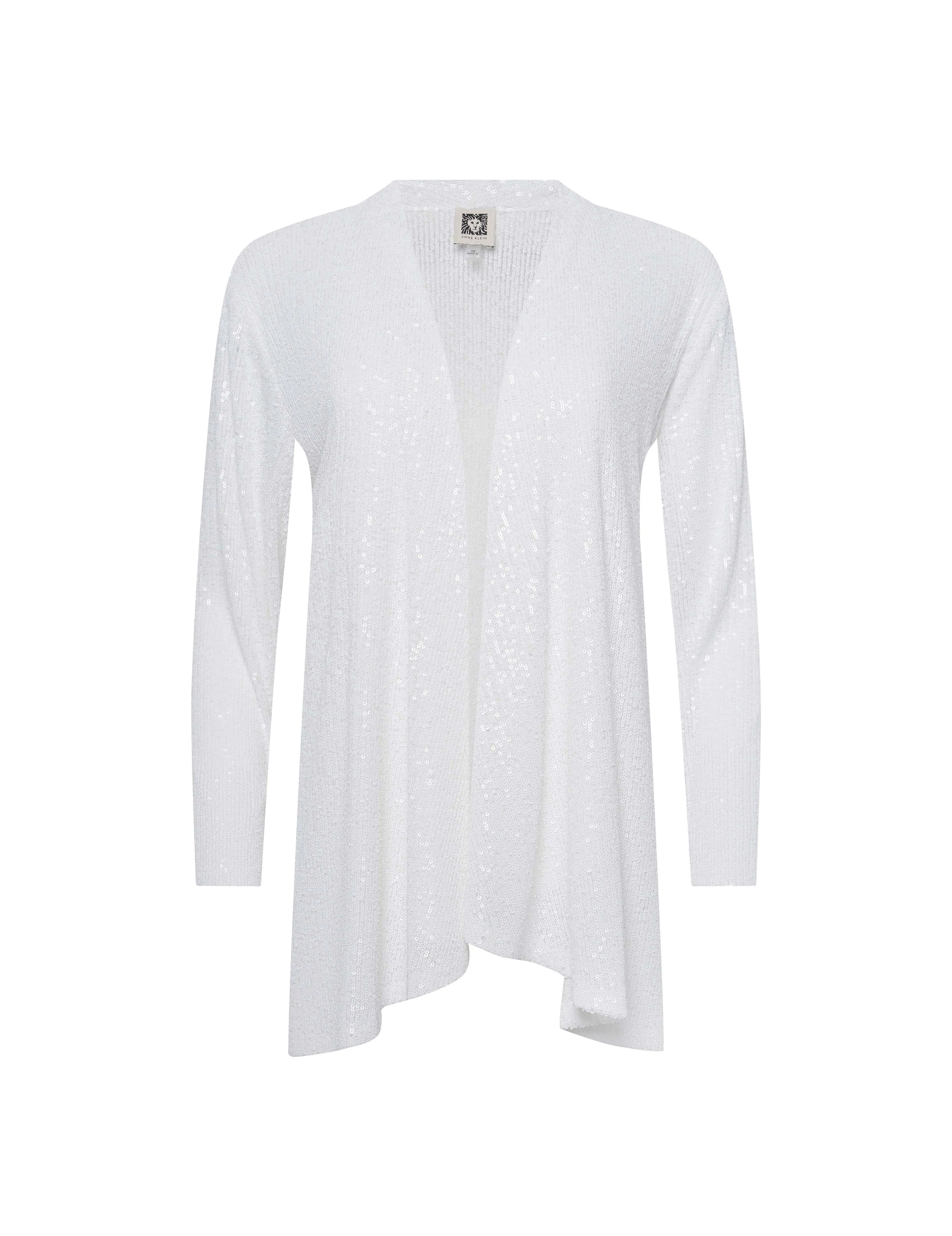 Sequin Mesh High-Low Cardigan sold by Anne Klein