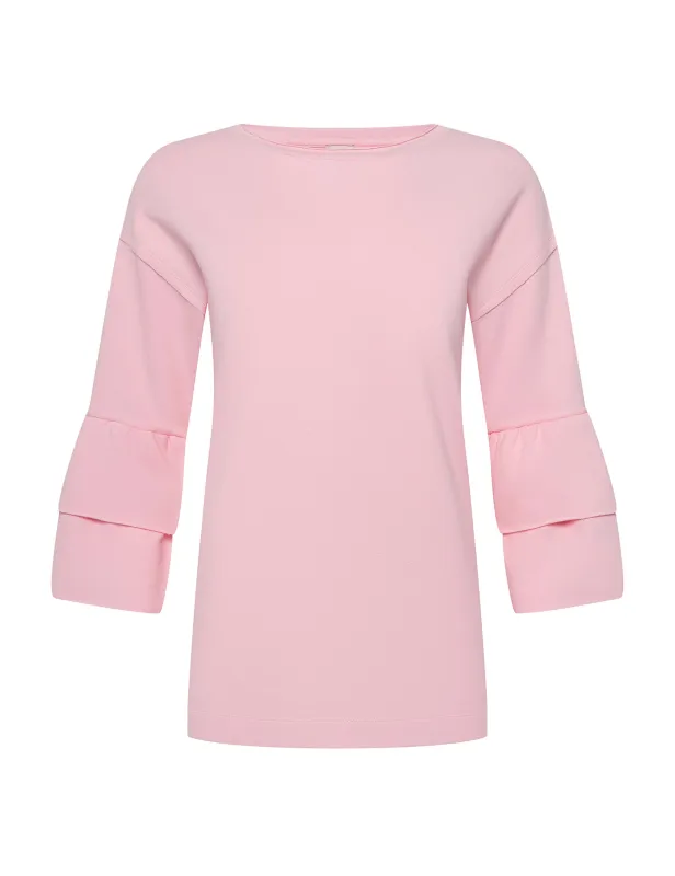 French Terry Tiered Sleeve Top sold by Anne Klein