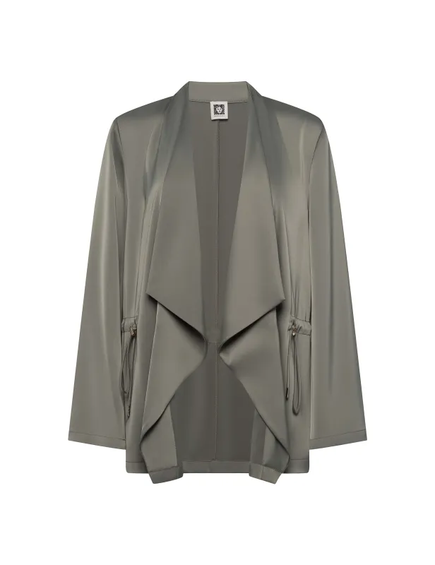 Satin Draped Front Cardigan sold by Anne Klein