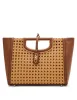 Caning Cut-Out Metal Handle Satchel With Convertible Strap sold by Anne Klein