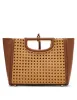 Caning Cut-Out Metal Handle Satchel With Convertible Strap sold by Anne Klein