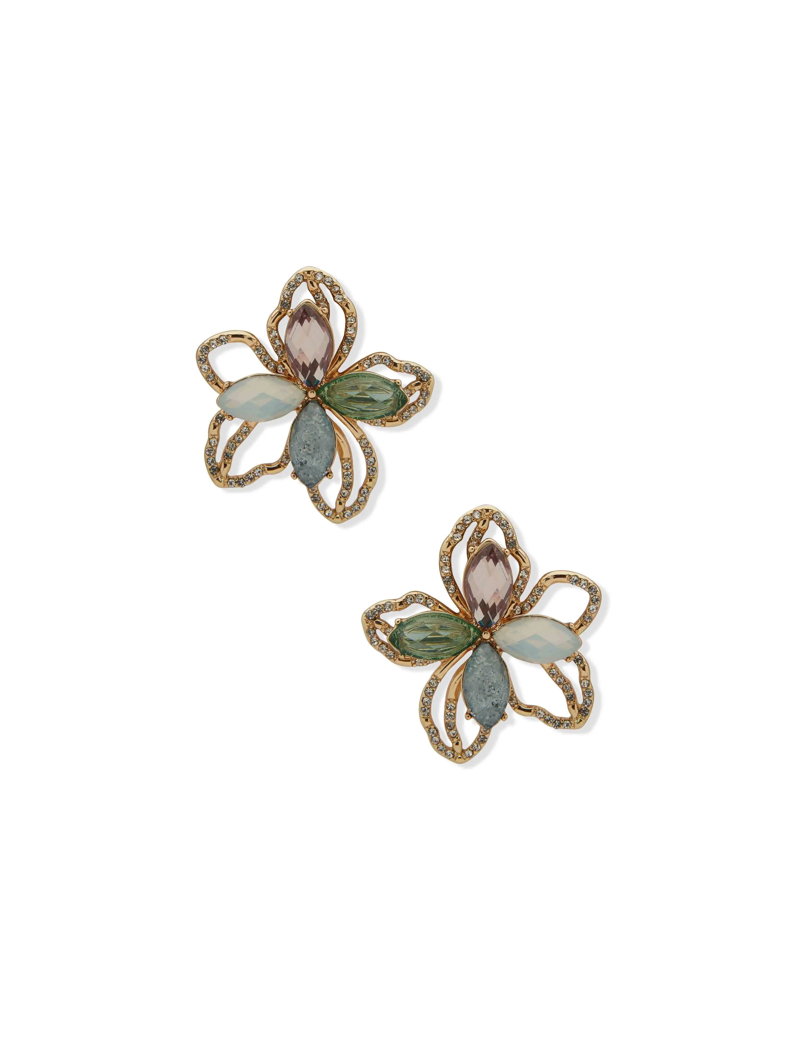 Large Stone Flower Stud Earring sold by Anne Klein