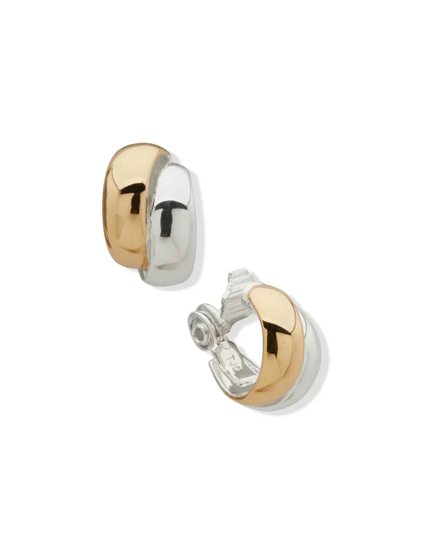 Mixed Metal Clip On Hoop sold by Anne Klein