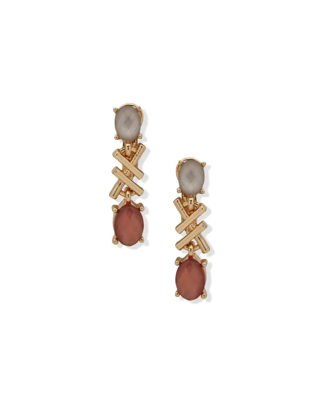 Criss Cross Oval Linear Earring made by Anne Klein
