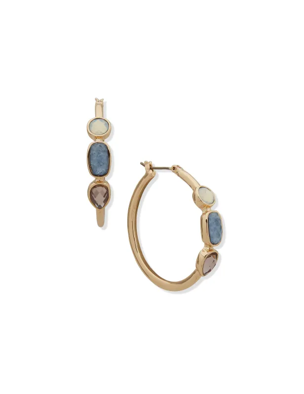 Stone Drop Hoop sold by Anne Klein