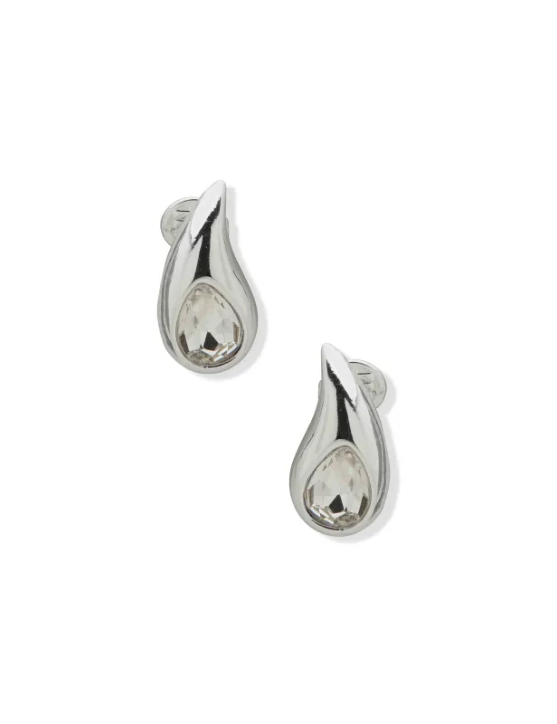 Puffy Teardrop Button Earring sold by Anne Klein