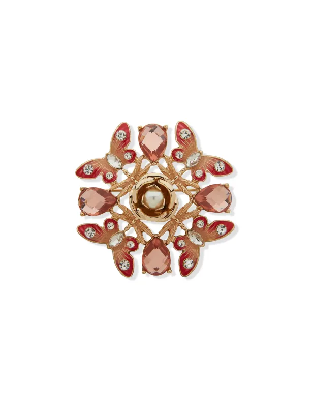 Butterfly & Floral Cluster Brooch sold by Anne Klein