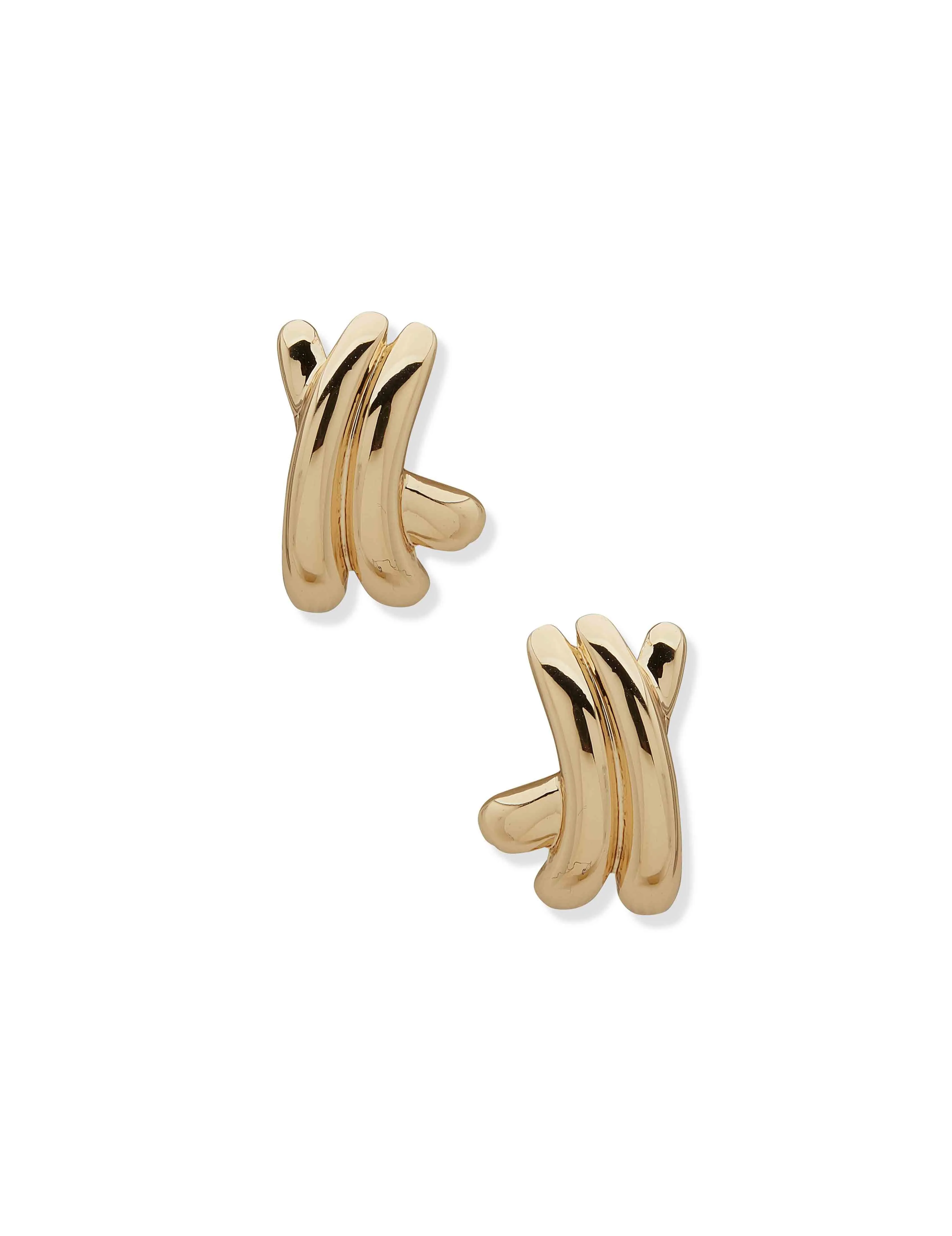 Criss Cross Button Earring sold by Anne Klein