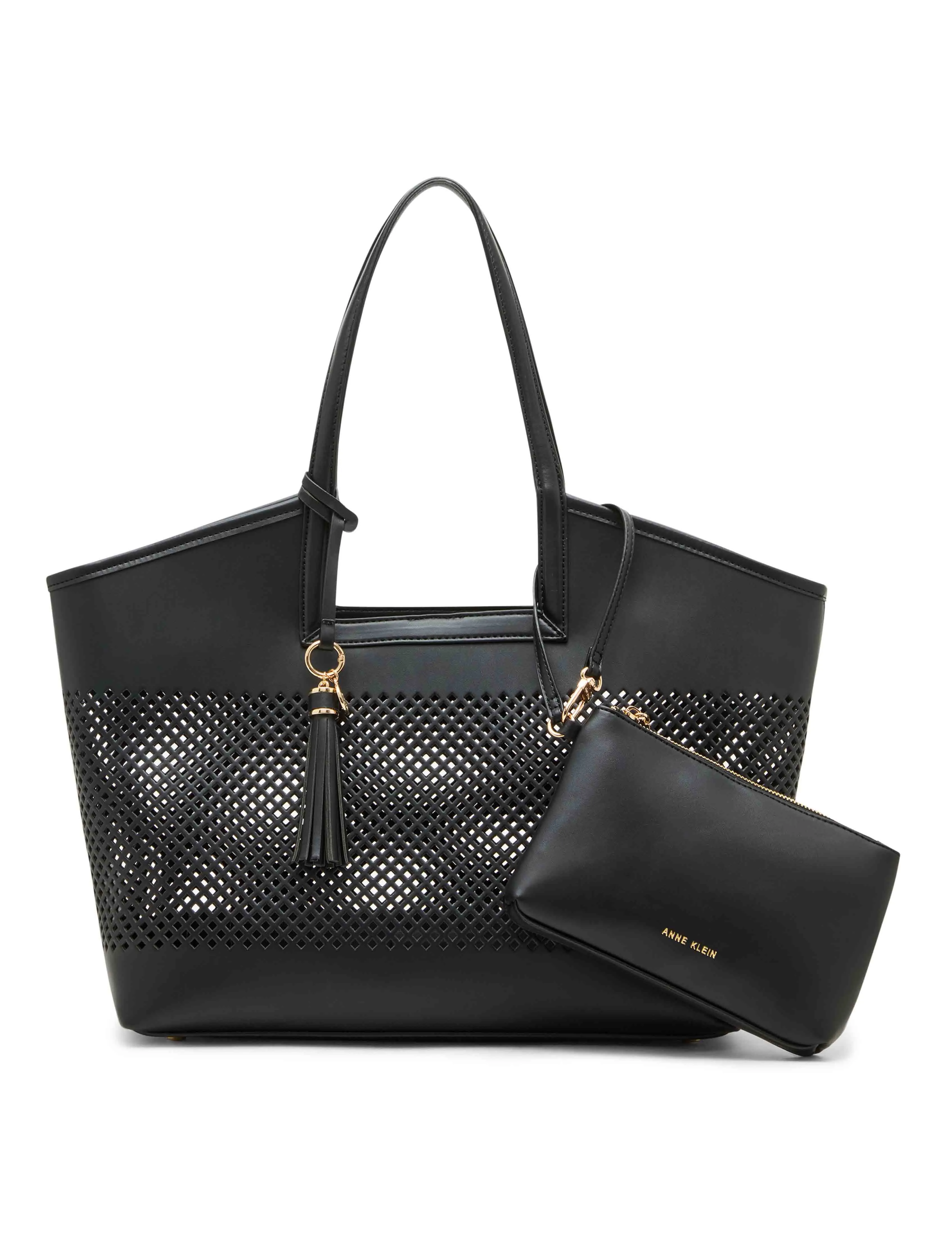 Perforated Large Tote With Insert & Pouch sold by Anne Klein product image thumbnail 3