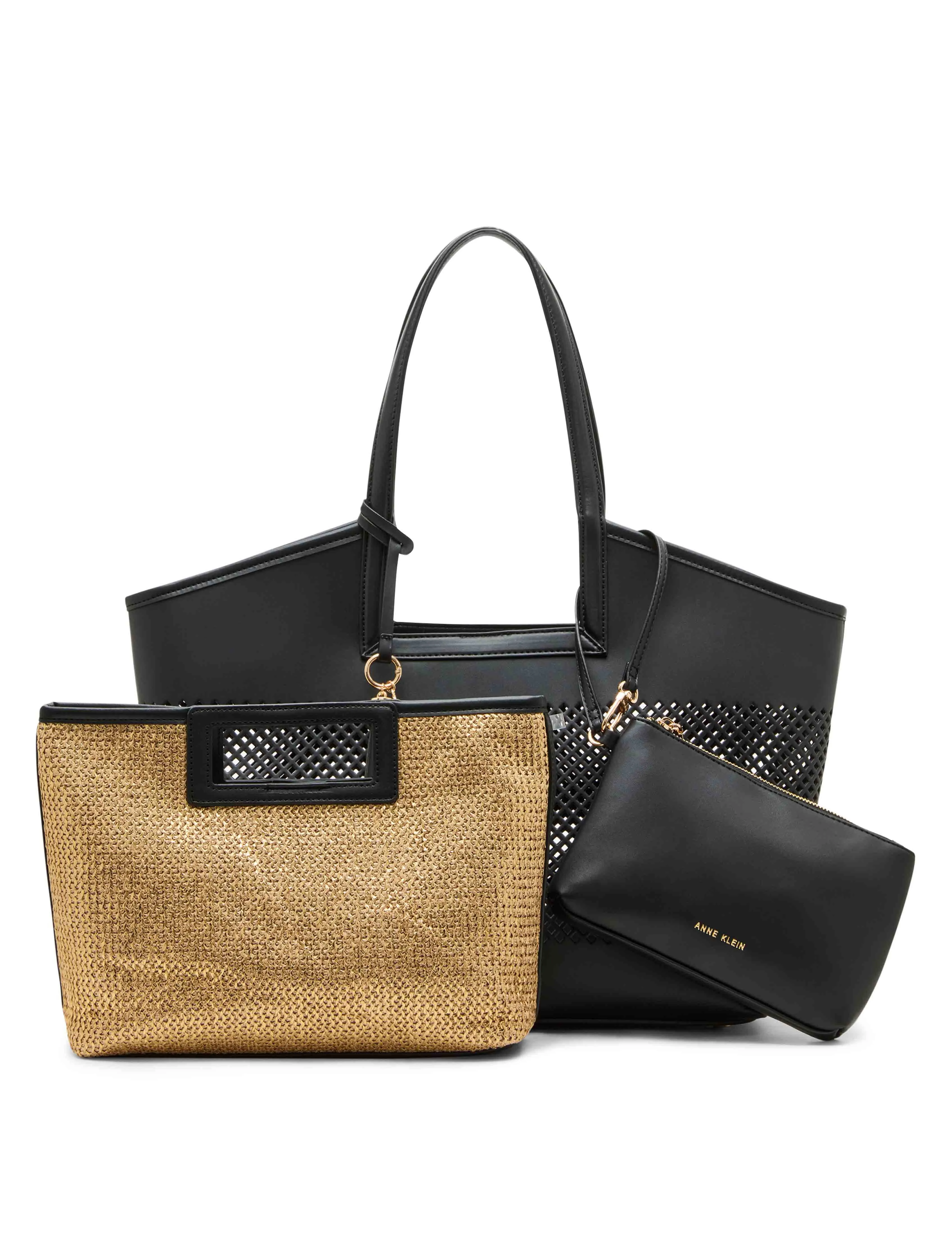 Perforated Large Tote With Insert & Pouch sold by Anne Klein product image thumbnail 2