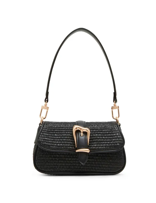 Sculpted Buckle Shoulder Bag with Convertible Strap sold by Anne Klein