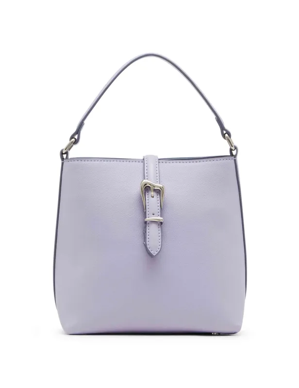 Small Sculpted Buckle Bucket with Convertible Strap sold by Anne Klein