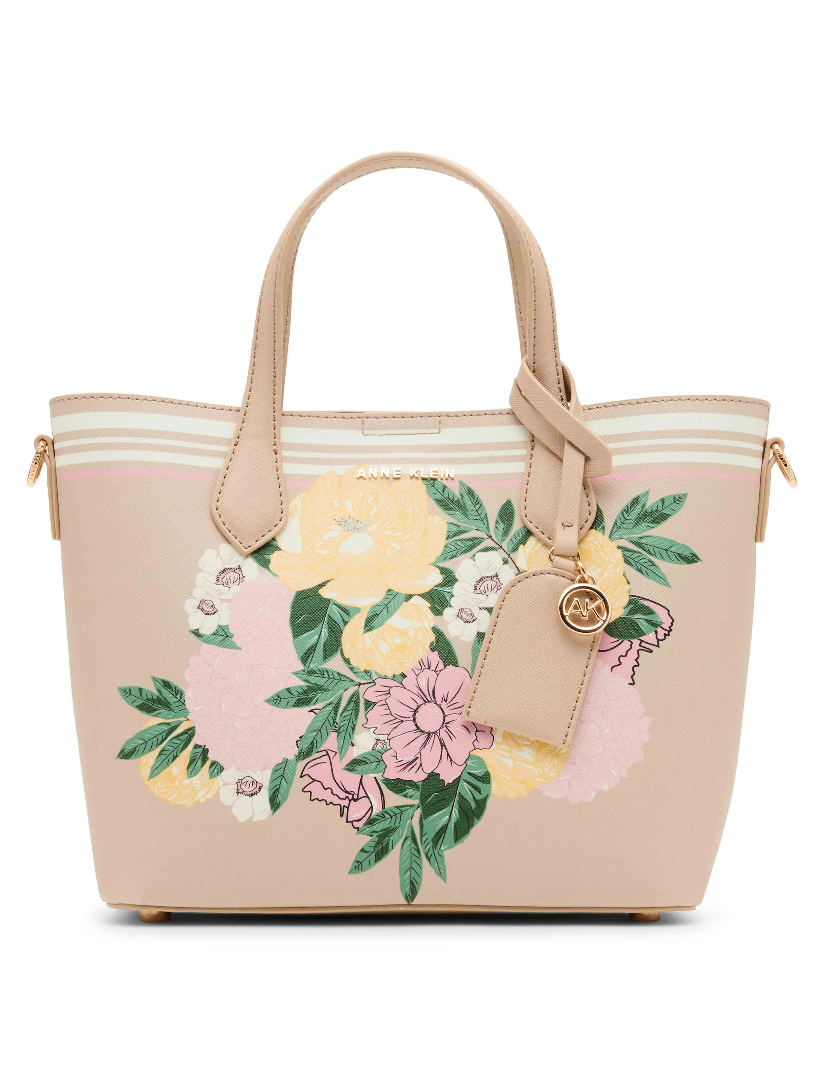 Bonded Mini Floral Tote with Crossbody Strap sold by Anne Klein