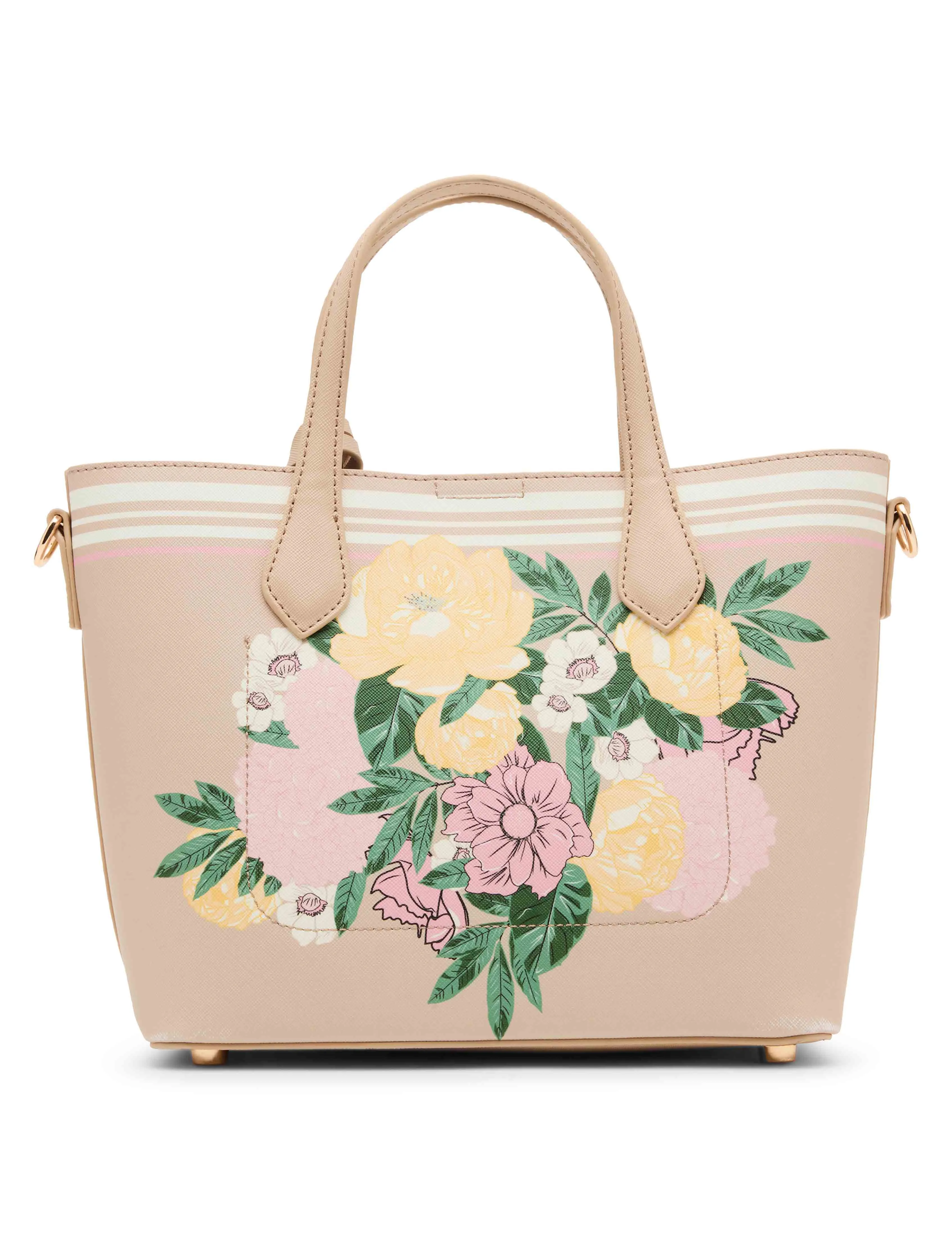 Bonded Mini Floral Tote with Crossbody Strap sold by Anne Klein product image thumbnail 3
