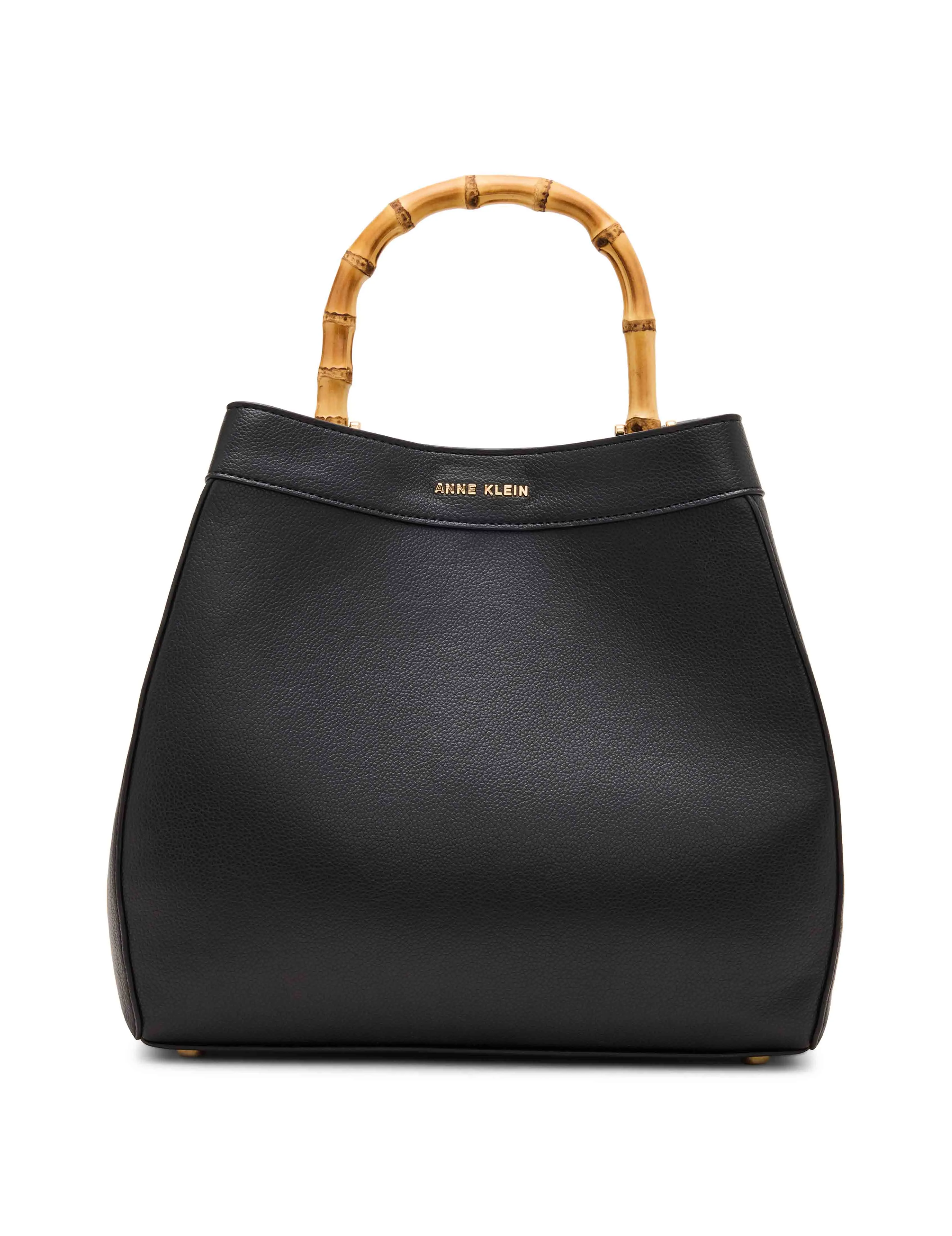 Bamboo Handle Satchel with Detachable Strap sold by Anne Klein product image thumbnail 3