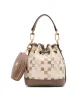 Graphic Tile Lion Logo Small Bucket with Crossbody Strap sold by Anne Klein