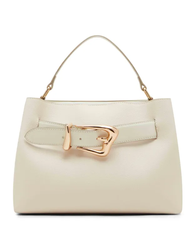 Sculpted Buckle Satchel with Convertible Strap sold by Anne Klein