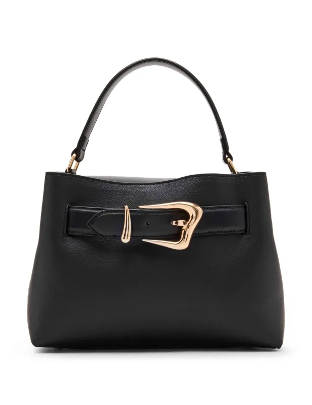 Sculpted Buckle Satchel with Convertible Strap sold by Anne Klein